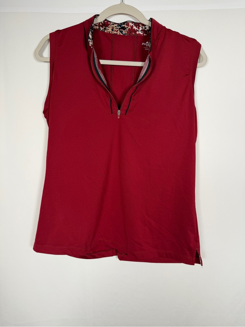 Golf, Pickleball, Tennis Prep Performance Sleeveless Zip Tank -‎ Red